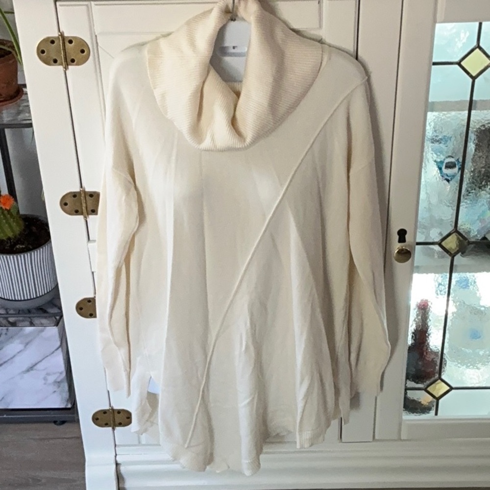 Cato Cream Chunky Knit Cowl Neck Sweater